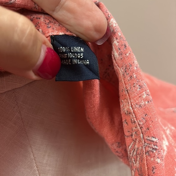 NAT Nast Men’s Linen American Fit Coral Combo Shirt size M - Picture 11 of 14